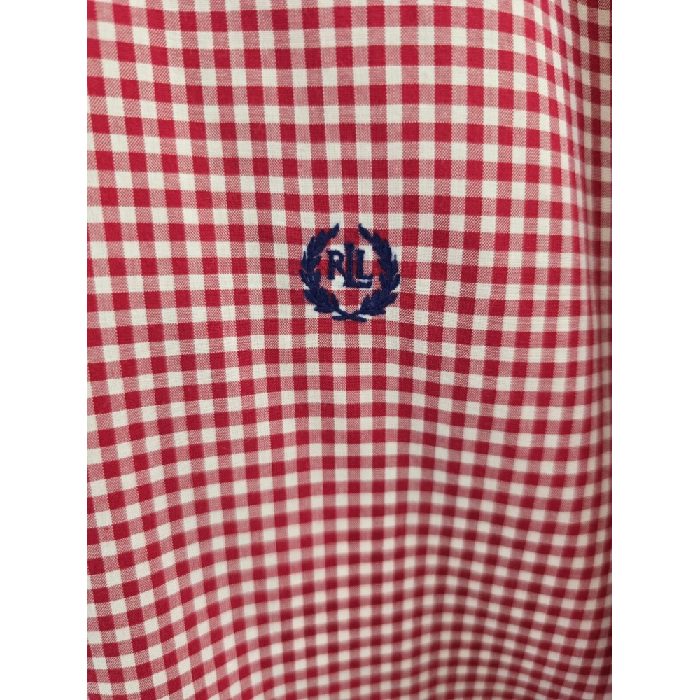 LaurenRalph Lauren Red /white Gingham Long Sleeve Button Cotton Shirt Mens 17/32 - Picture 3 of 7